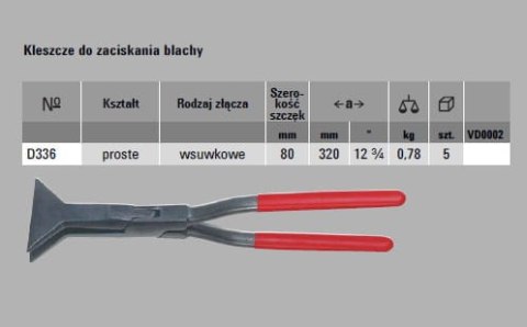 BESSEY kleszcze do zaciskania blachy D336 – 80 mm