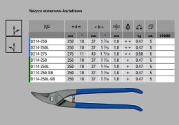 ERDI BESSEY Nożyce Figurowe Kształtowne D114-250 Lewe