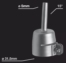 Leister Dysza rurowa Ø5(8) mm, wygięta 15°, (wlot Ø32 mm) - 100.303