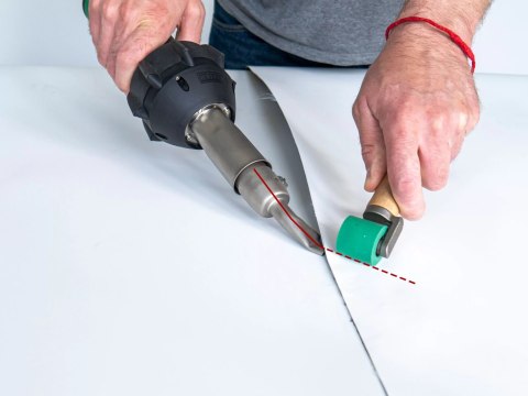 Leister Dysza szczelinowa 20 mm, zagięta 15°, podgięty dzióbek (wlot Ø32 mm)