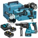 Akumulatorowy zestaw Combo 18V, DGA506 + DDF492 + DHR243, Makita [DLX3202TJ] 3x5,0Ah, LXT