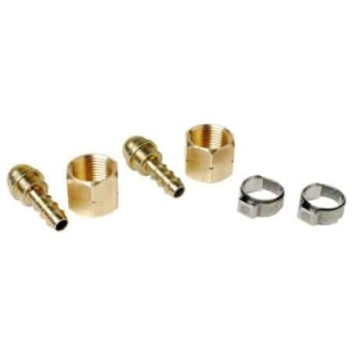 Zestaw 2 złączy do węża palnika dekarskiego Ø 6,3 mm - nyple 3/8" LH z opaskami - Express 963R