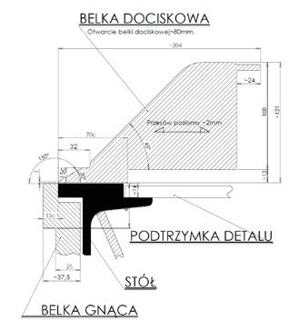 Zaginarka ręczna do blach ZGR 1500/1 MAZANEK