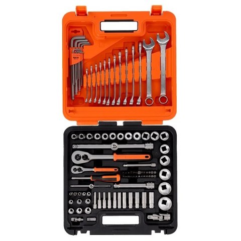 Zestaw 98 szt. kluczy nasadowych i akcesoriów 1/4" i 1/2", klucze imbusowe i płasko-oczkowe, BAHCO [S98MC1H]