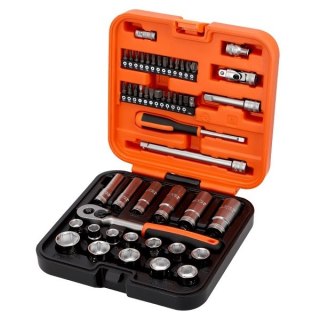 Zestaw końcówek 1/4" i nasadek 6-kątnych 3/8" z grzechotką, 51szt. BAHCO [S51MC3H]