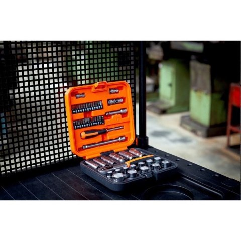 Zestaw końcówek 1/4" i nasadek 6-kątnych 3/8" z grzechotką, 51szt. BAHCO [S51MC3H]