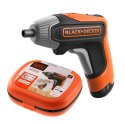 Wkrętak akumulatorowy 3,6V z 10 końcówkami 1/4", Black+Decker [BCF611CK-QW] 1,5Ah