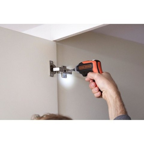 Wkrętak akumulatorowy 3,6V z 10 końcówkami 1/4", Black+Decker [BCF611CK-QW] 1,5Ah