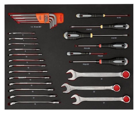 Wózek narzędziowy 6-szufladowy z wyposażeniem 216 narzędzi Bahco [1472K6BKFFSD]