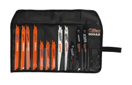 Zestaw 12 szt. brzeszczotów bagnetowych, do drewna, metalu i płyt G-K, Bahco [3940-MIX-SET-12P]