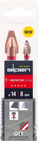 Zestaw 2szt. wierteł do bardzo twardych płytek ceramicznych i gresu, 8 i 14mm, C PROTECTOR GEN 2, ALPEN [0000304002100]