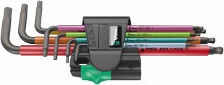 Zestaw 7szt kluczy trzpieniowych z kulką do śrub imbusowych, z magnetyzerem, 950/7 Hex-Plus Multicolour Magnet 1, Wera [05022534