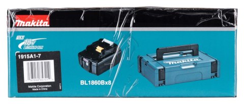 Zestaw 8 akumulatorów BL1860B, Li-ion 18V 6,0Ah Makpac Makita [1915A1-7]