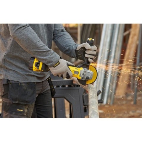 Akumulatorowa szlifierka kątowa 125mm, 18V, FATMAX V20, Stanley [SFMCG710B-XJ-IW8082106] + 10szt. tarcz do metalu