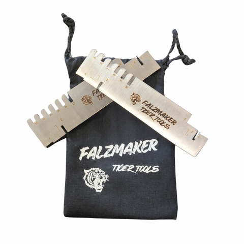 FalzMaker 2szt. — przymiary do rąbka stojącego z rysikiem traserskim 5–10 mm (stal nierdzewna) | Tiger Tools