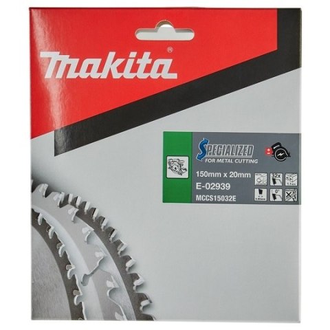 Piła tarczowa do metalu, 150/20/1,1mm, 32 zęby, T.C.T. Efficut, Specialized, Makita [E-02939]