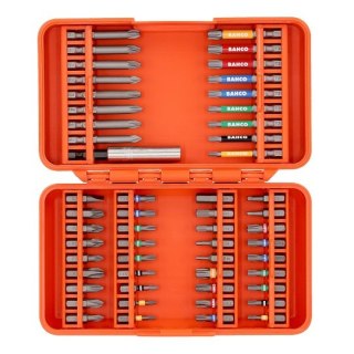 Zestaw 54 szt. końcówek 1/4" do śrub płaskich, PH, PZ, TORX, TORX z otworem, HEX, Robertson, BAHCO [59S/54C-1]