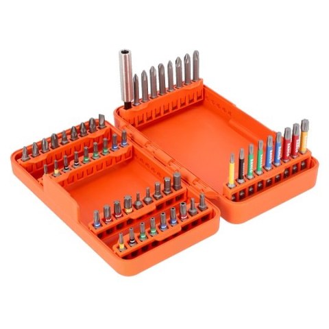 Zestaw 54 szt. końcówek 1/4" do śrub płaskich, PH, PZ, TORX, TORX z otworem, HEX, Robertson, BAHCO [59S/54C-1]
