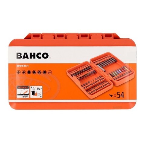 Zestaw 54 szt. końcówek 1/4" do śrub płaskich, PH, PZ, TORX, TORX z otworem, HEX, Robertson, BAHCO [59S/54C-1]