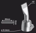 Leister Dysza szczelinowa 20 mm, wygięta 15°, (wlot Ø32 mm) - 107.123