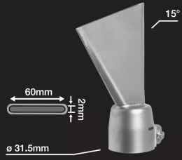 Leister Dysza szczelinowa 60 mm, (wlot Ø32 mm) - 107.129