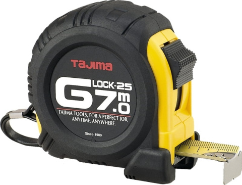 GL19-50EB TAJIMA Miara zwijana stalowa dwustronna biała/żółta z blokadą Tajima "G-LOCK" 5m