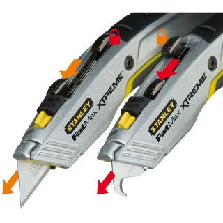 NÓŻ STANLEY FATMAX TWINBLADE Z PODWÓJNYM OSTRZEM DO PAPY + 100 sztuk ostrzy hakowych
