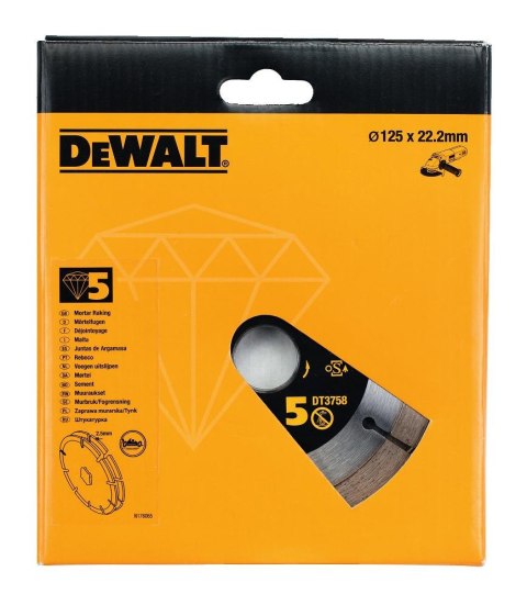 Podwójna tarcza diamentowa segmentowa do cięcia betonu 125/22,23mm Sandwich EXTREME DeWalt [DT3758-QZ]