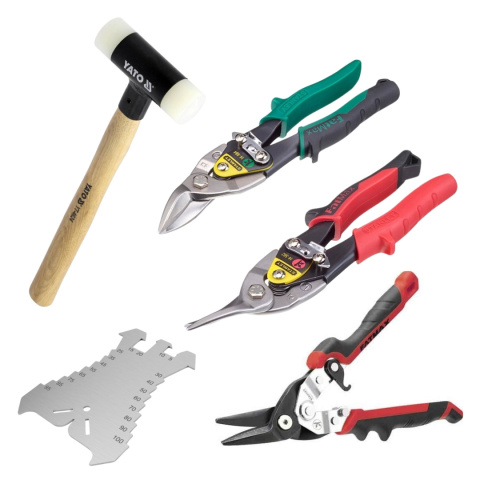 STANLEY FatMax uniwersalny zestaw do obróbek blacharskich nożyce dekarskie + rysik + młotek