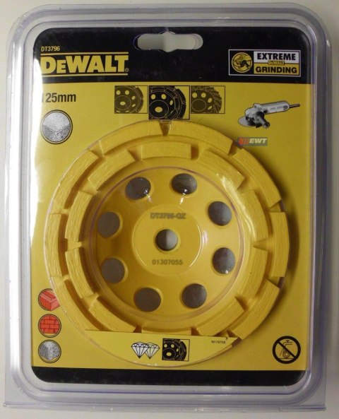 Tarcza diamentowa garnkowa dwurzędowa do szlifowania betonu i kamienia, 125mm EXTREME DeWalt [DT3796-QZ]