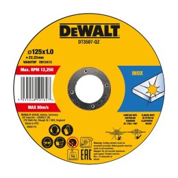 Tarcza do cięcia stali nierdzewnej 125x22,23x1,0mm DeWalt [DT3507-QZ] 10szt.