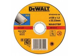 Tarcza do cięcia stali nierdzewnej 125/22,23/1,2mm DeWalt [DT42340Z-QZ] 1szt.