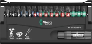 Zestaw 30szt. końcówek udarowych 1/4", Bit-Check 30 Impaktor 1 WERA [05057690001]