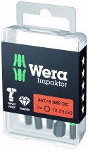 5 szt. końcówek udarowych Impaktor 1/4" do śrub z gniazdem TORX, rozmiar TX25/50mm, Wera [05057665001]