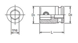 Adapter udarowy 3/8