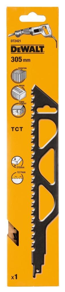 Brzeszczot bagnetowy do piły szablastej, do cięcia gazobetonu 305mm, 2 zęby/cal, DeWalt [DT2421-QZ]