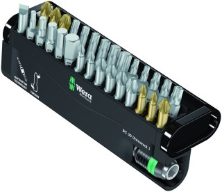 Komplet 30 szt. końcówek 1/4" z adapterem magnetycznym Rapidator, Bit-Check 30 Universal 1, WERA [05056440001]