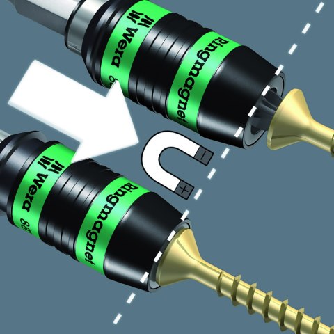 Komplet 30 szt. końcówek 1/4" z adapterem magnetycznym Rapidator, Bit-Check 30 Universal 1, WERA [05056440001]