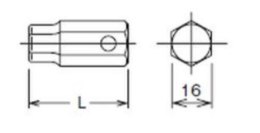 Końcówka 16mm do śrub z gniazdem imbusowym 10mm, KOKEN [107-16 10]