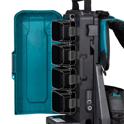 Przenośna jednostka zasilająca / plecak zasilający na akumulatory Li-Ion + 2 adaptery 18V i 2x18V, Makita PDC01 [191A59-5]