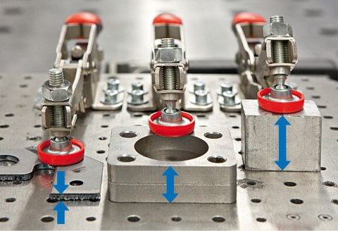 Szybkomocujący docisk kolanowy pionowy z podstawą poziomą i regulacją 60mm Bessey [STC-HH70]