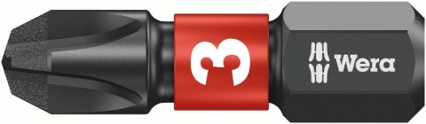 Zestaw 10 końcówek udarowych Impaktor 1/4" do śrub z gniazdem Phillips, rozmiar PH3/25mm, Wera [05057617001]