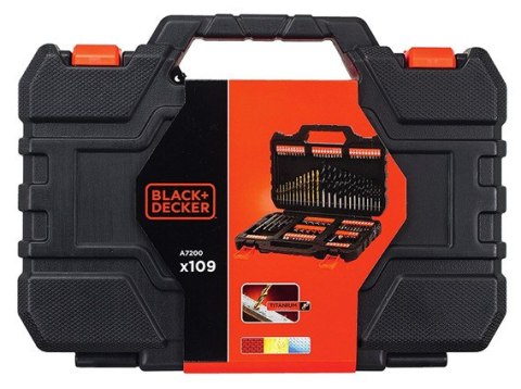 Zestaw 109 szt. wierteł, końcówek i nasadek 1/4" BLACK+DECKER [A7200-XJ]