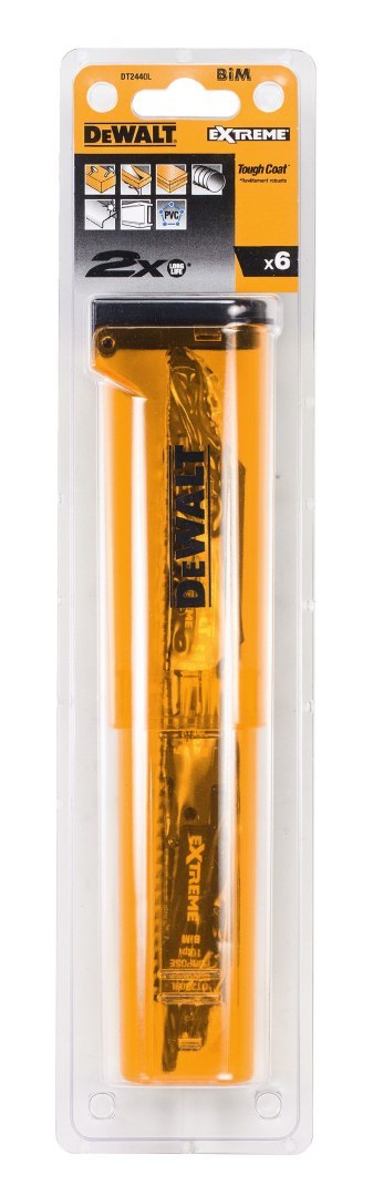 Zestaw 6 szt. różnych brzeszczotów bagnetowych Extreme do piły szablastej Dewalt [DT2440L-QZ]