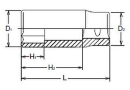 Nasadka ręczna 12-kątna wydłużona 3/4", do śrub i nakrętek, 55 mm, Koken [6305M 55]