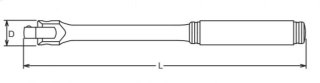 Pokrętło uchylne 3/8", 380mm, Koken [3768P-380]