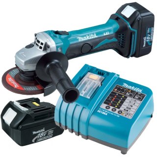 Akumulatorowa szlifierka kątowa 115 mm, 18V Li-Ion 2 x 5,0 Ah Makita [DGA452RTJ]