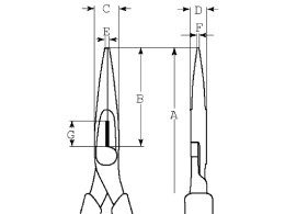 Szczypce półokrągłe wydłużone 160mm, rękojeść wielokomponentowa, Bahco [2430 G-160 IP]