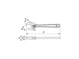 Klucz nastawny szwedzki 218mm o szerokim rozstawie szczęk 38mm Bahco [9031]