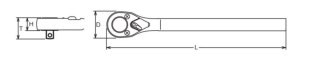 Grzechotka ręczna 3/4", 36 zębów, 1000mm, KOKEN [6749-1000]